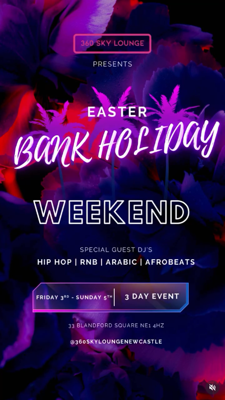 Easter Bank Holiday Weekend at 360 Sky Lounge - 3rd of April 2026